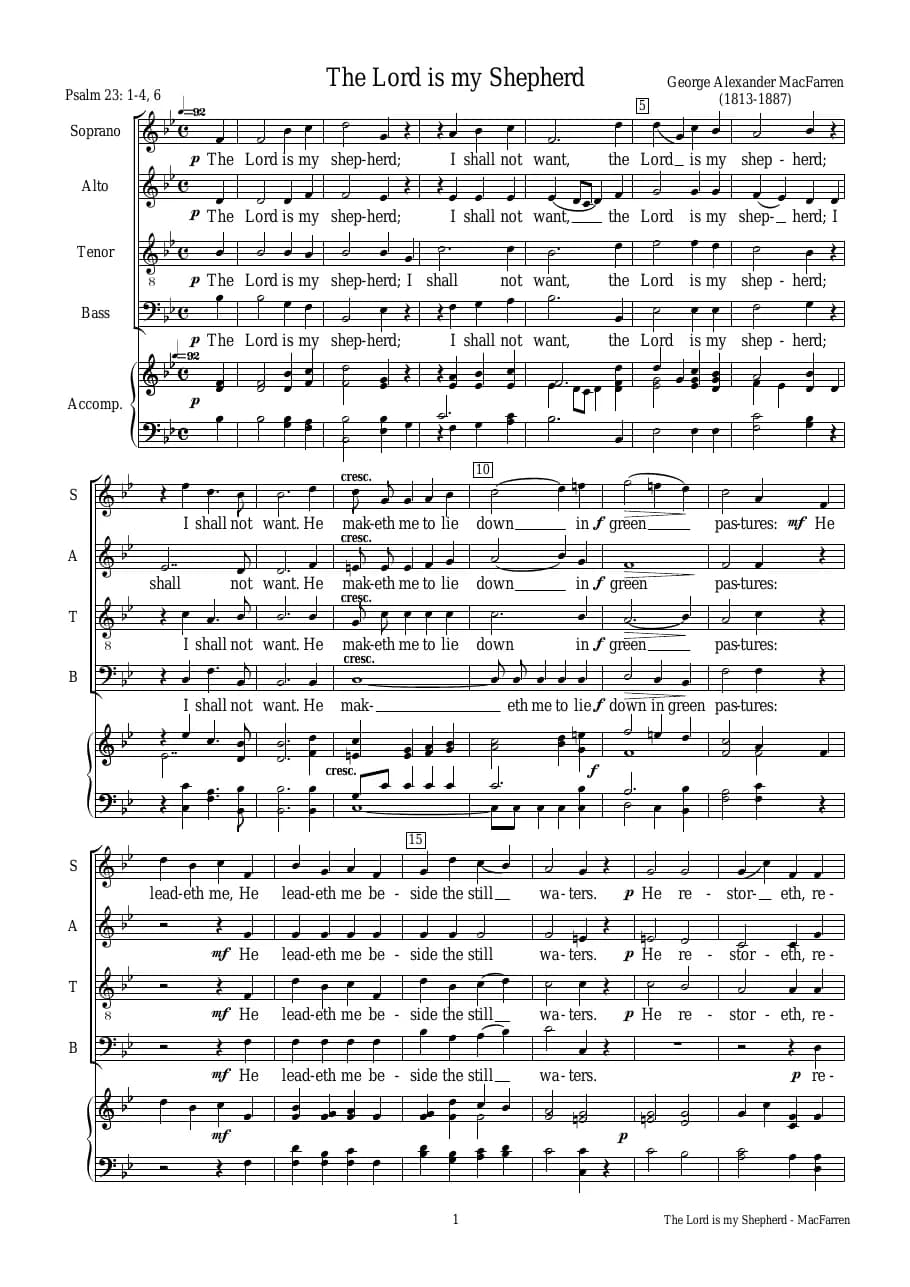 The Lord Is My Shepherd - Macfa — first page