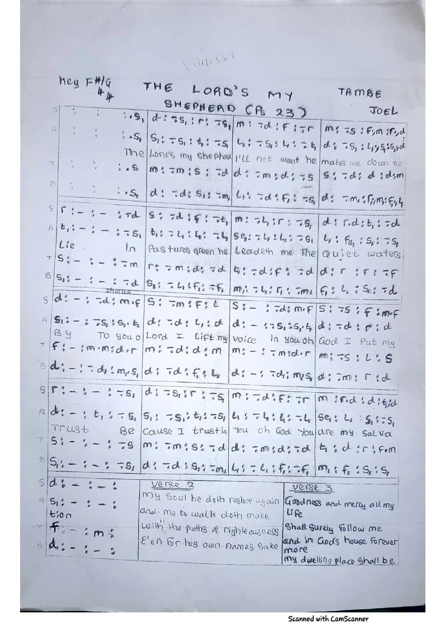 The Lord's My Shepherd — first page