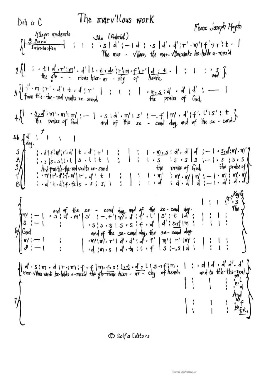 The Marv Llous Work - Haydn — first page