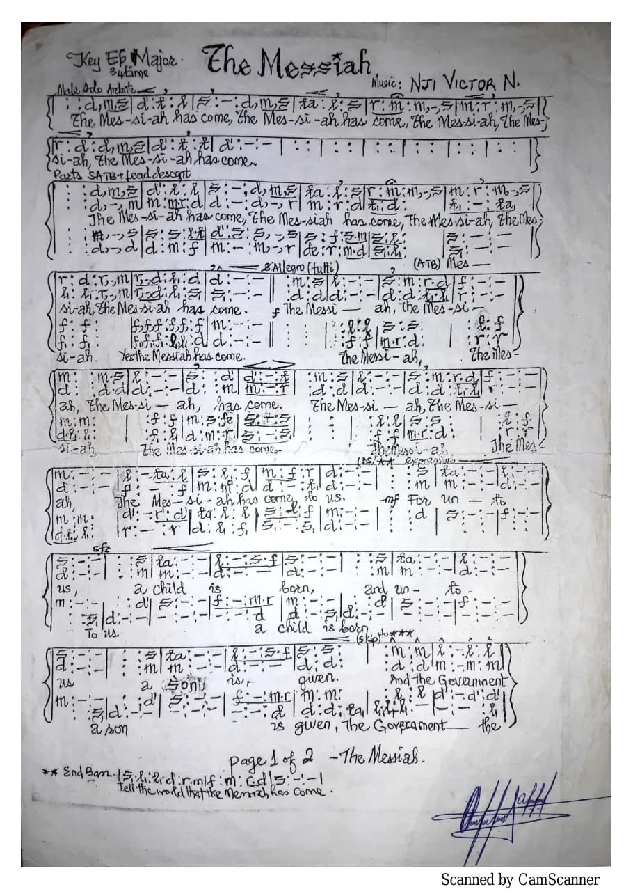 The Messiah — first page