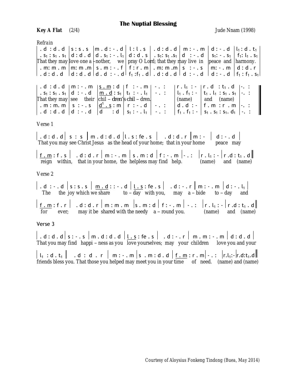 The Nuptial Blessing — first page