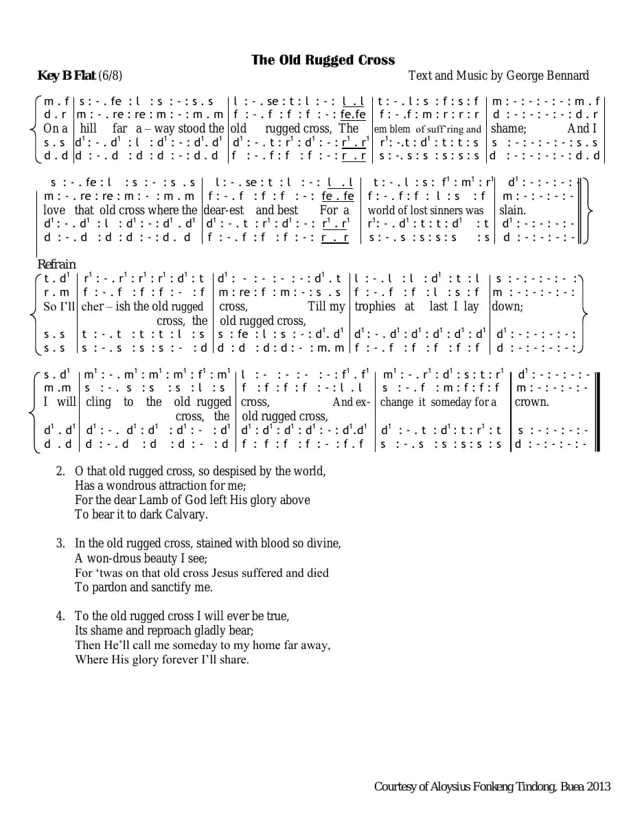 The Old Rugged Cross — first page