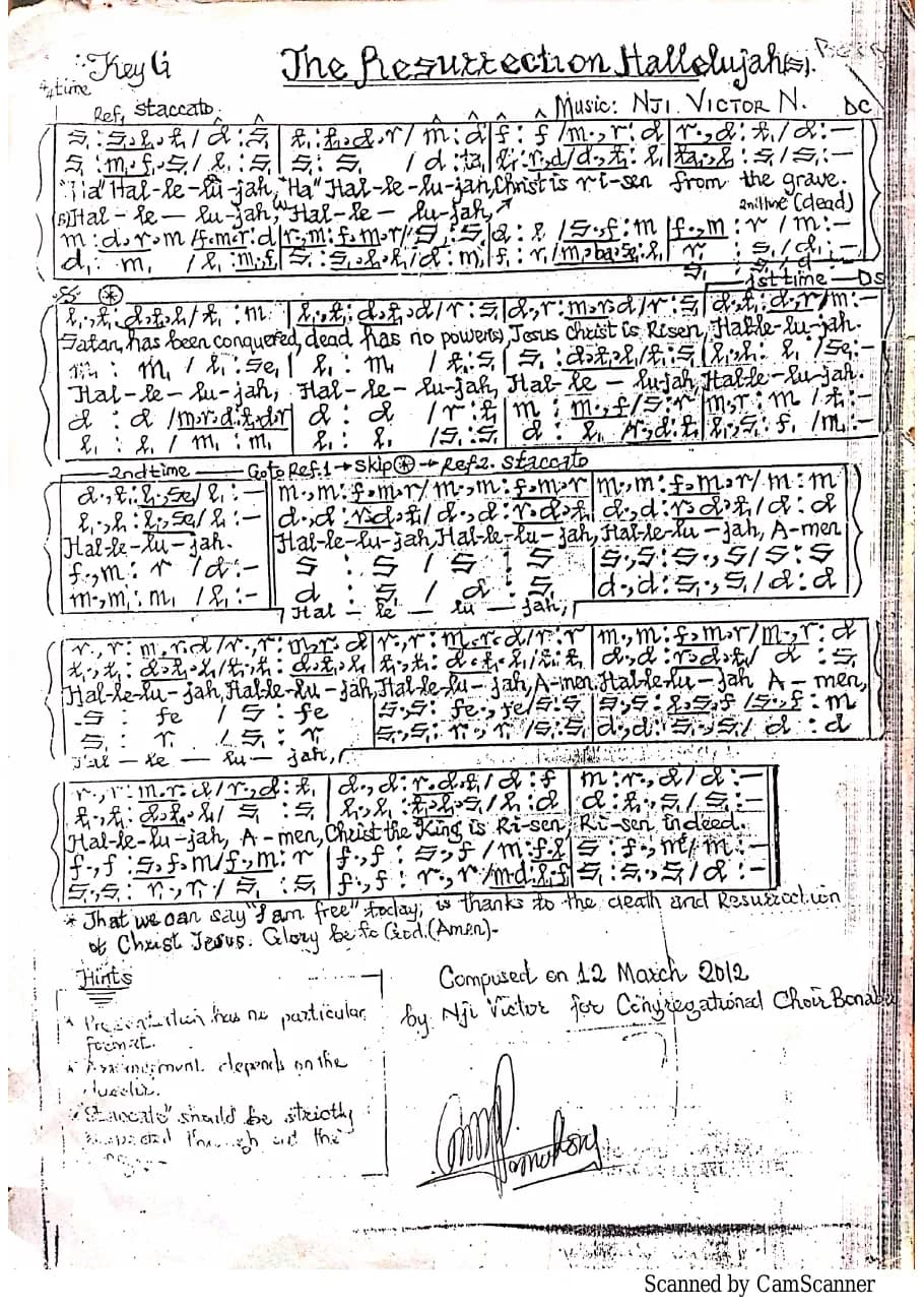 The Resurrection Hallelujah — first page