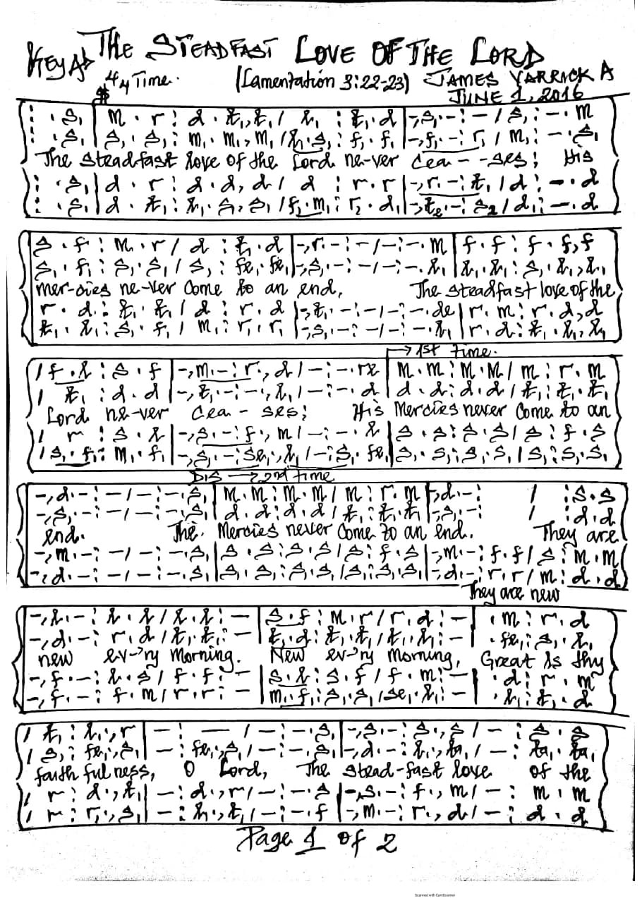 The Steadfast Love of the Lord — first page