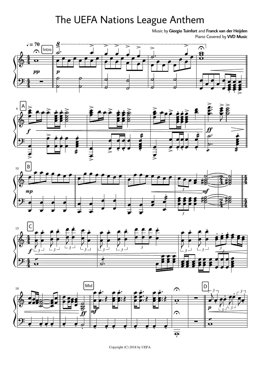 The Uefa Nations League Anthem. Mscz — first page