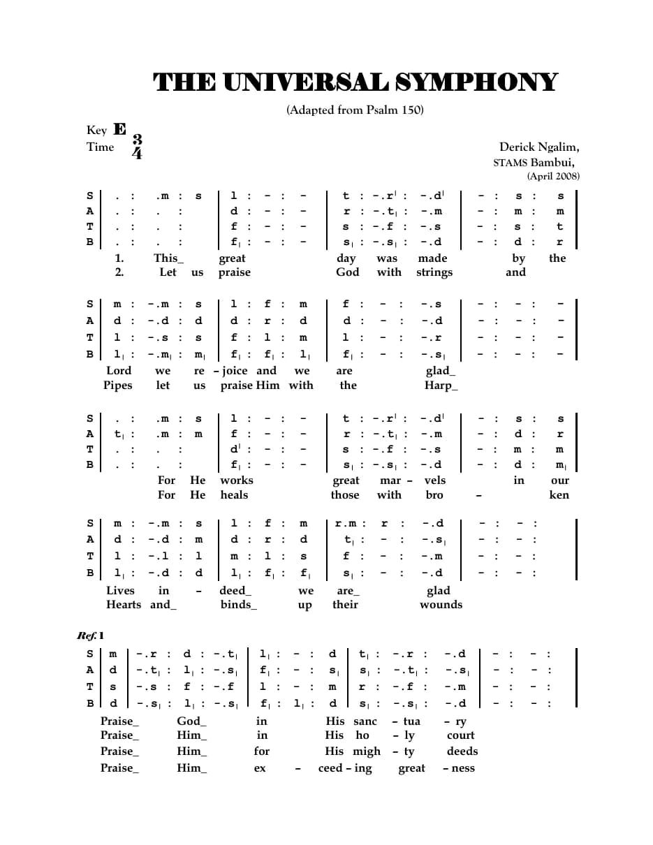 The Universal Symphony — first page