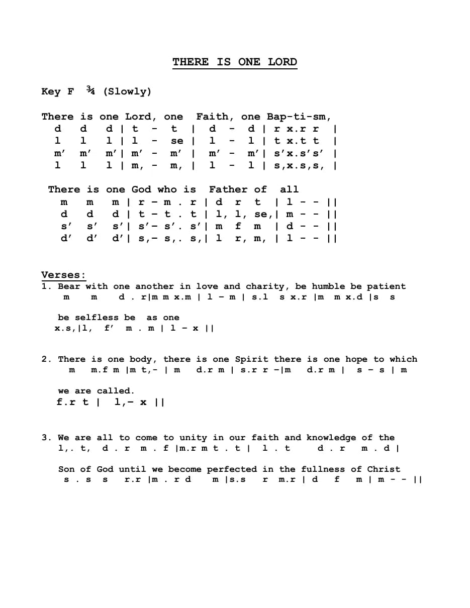 There Is One Lord — first page
