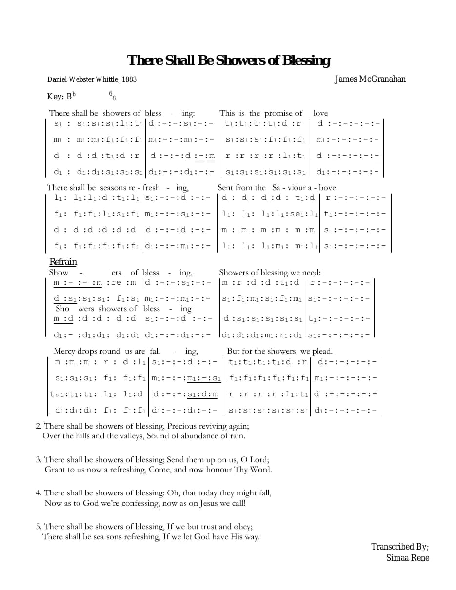 There Shall Be Showers of Blessing — first page
