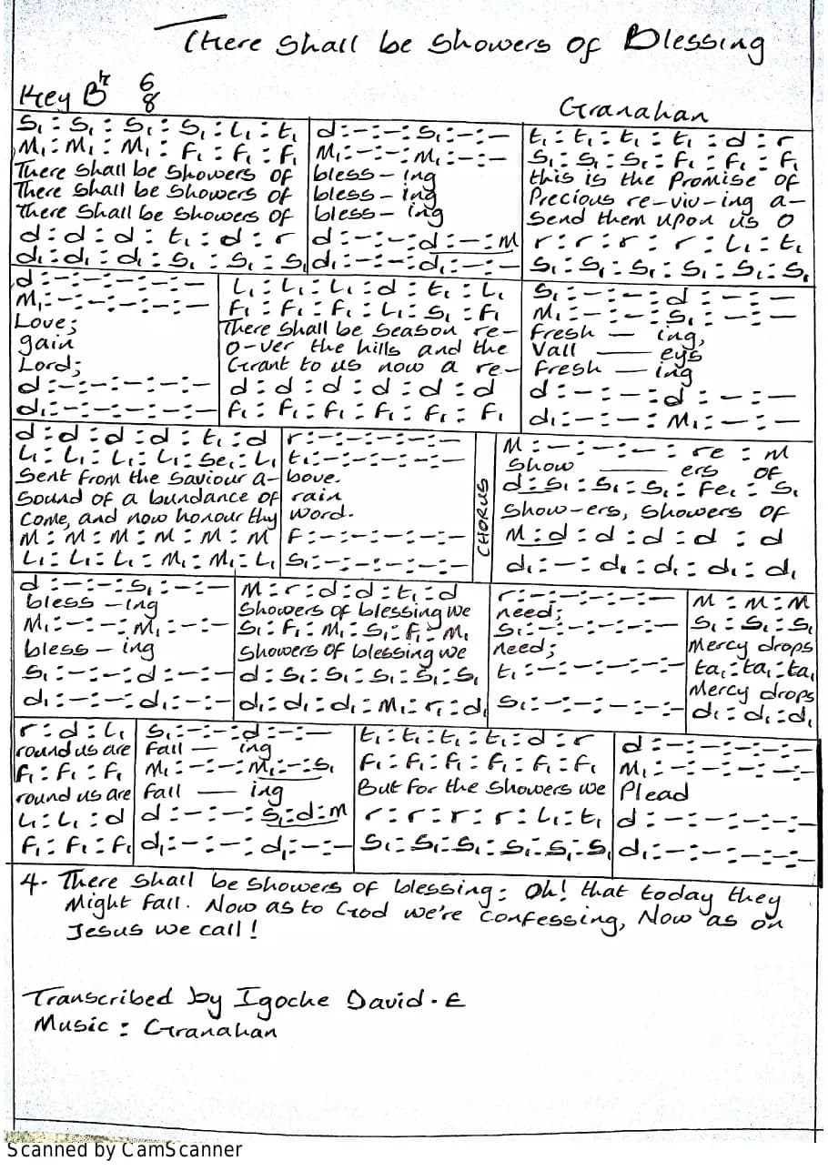 There Shall Be Showers of Blessings — first page
