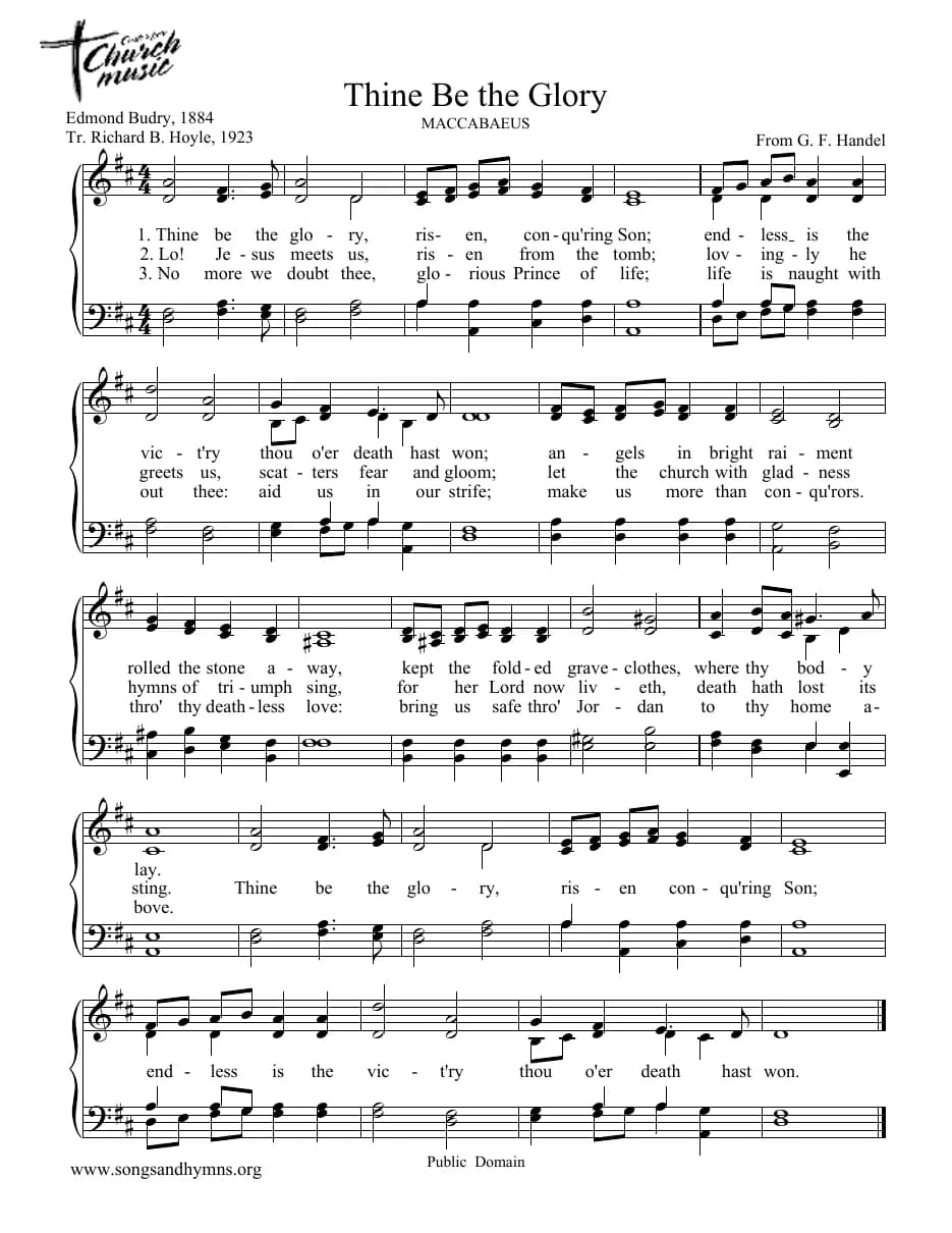 Thine Be the Glory - from Judas Maccabeus — first page