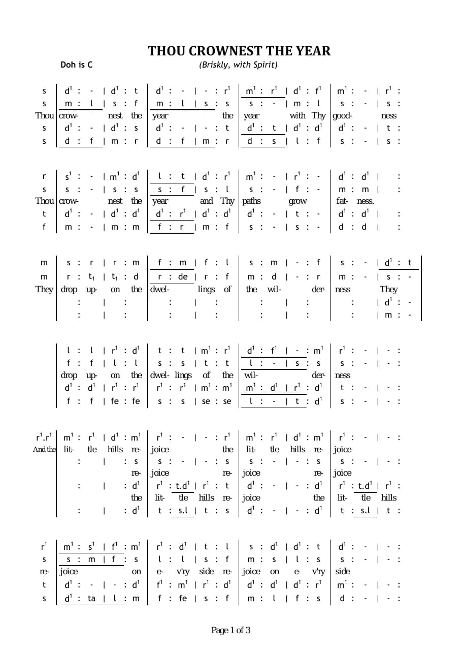 Thou Crownest the Year — first page