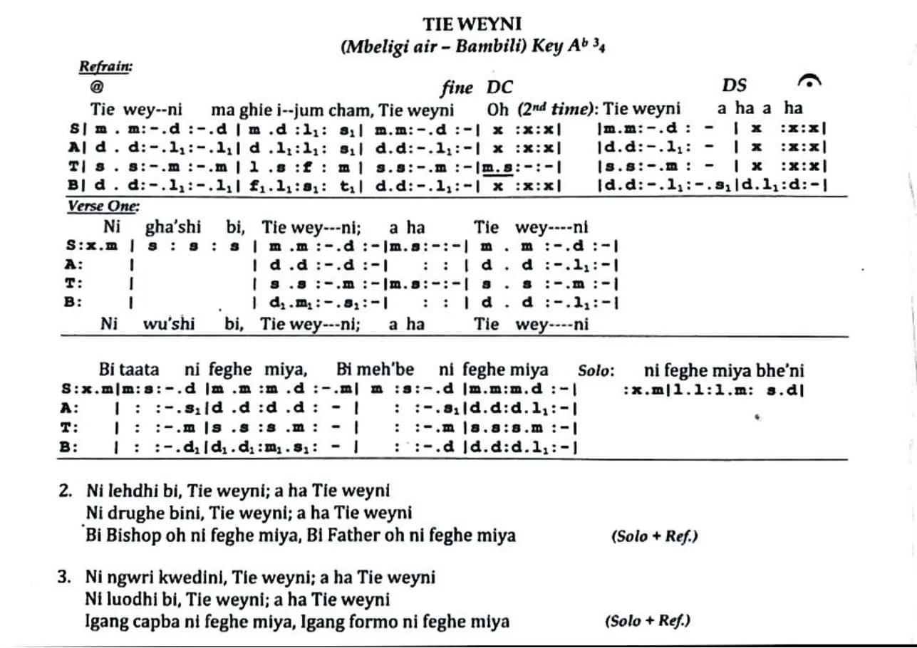 Tie Weyni — first page
