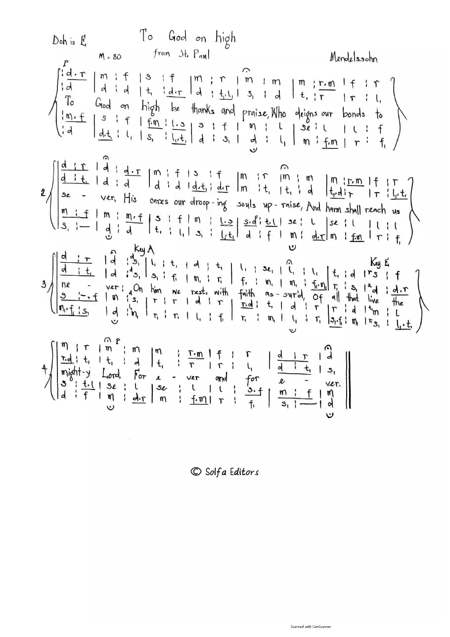 To God on High - from Mendelssohn S St. Paul — first page