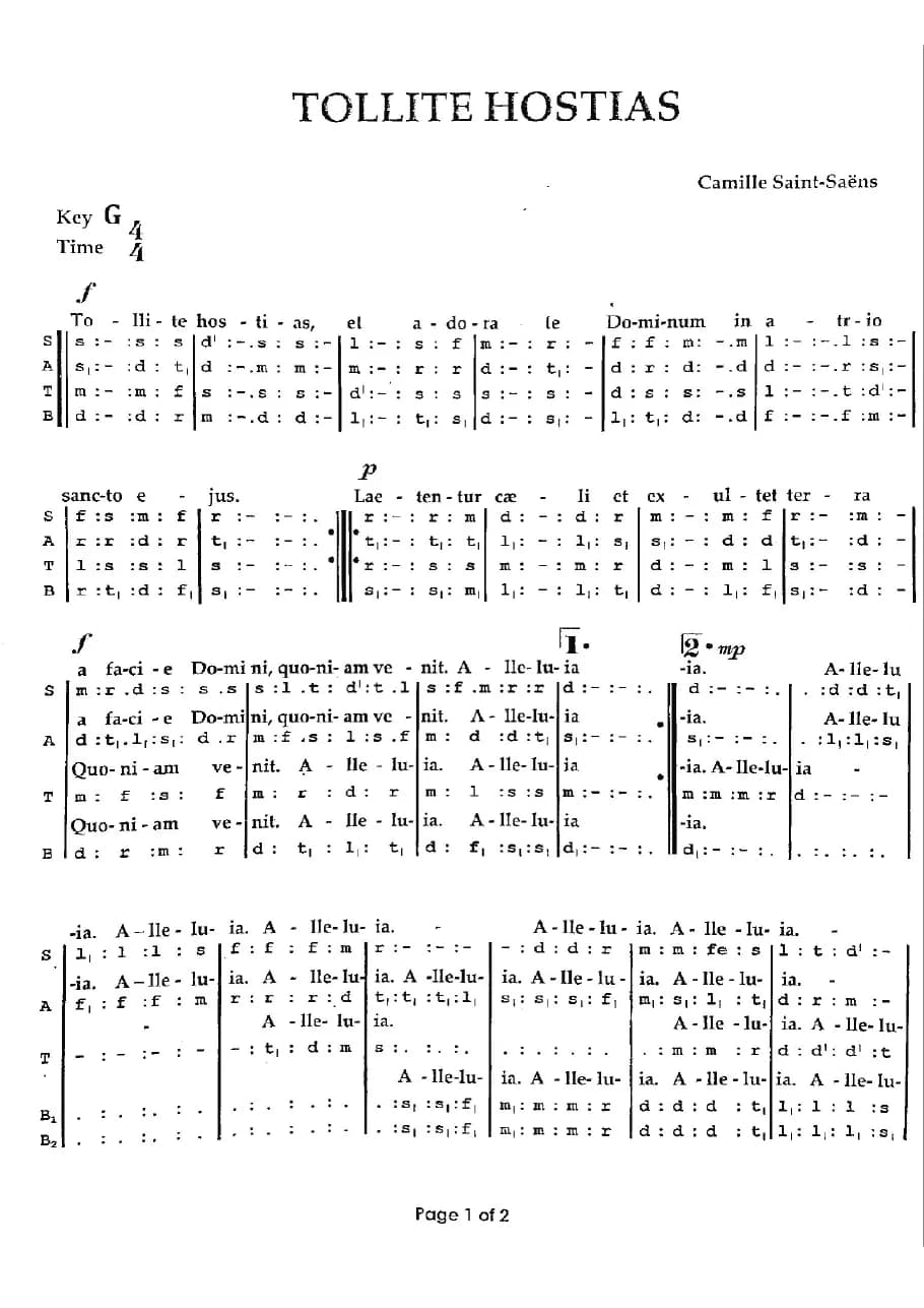 Tollite Hostias — first page