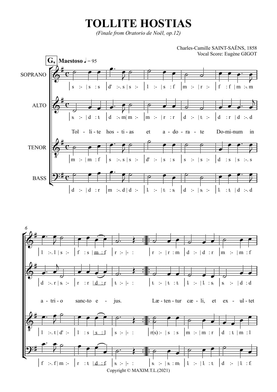 Tollite Hostias — first page
