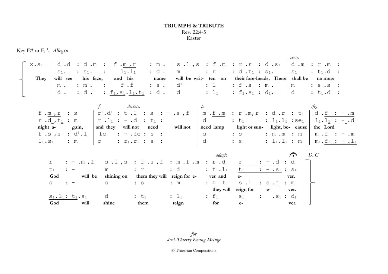 Triumph and Tribute — first page