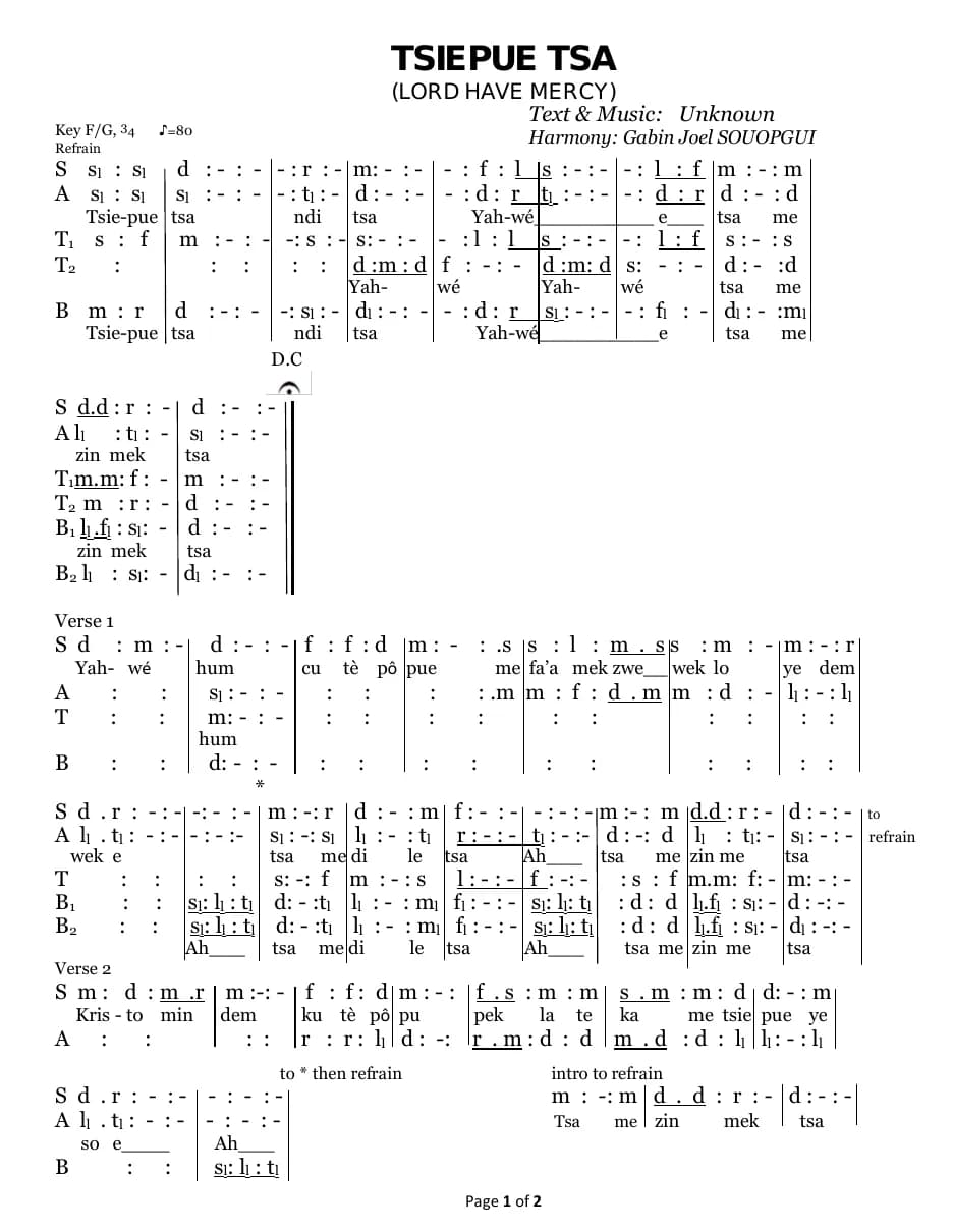 Tsapue Tsa — first page