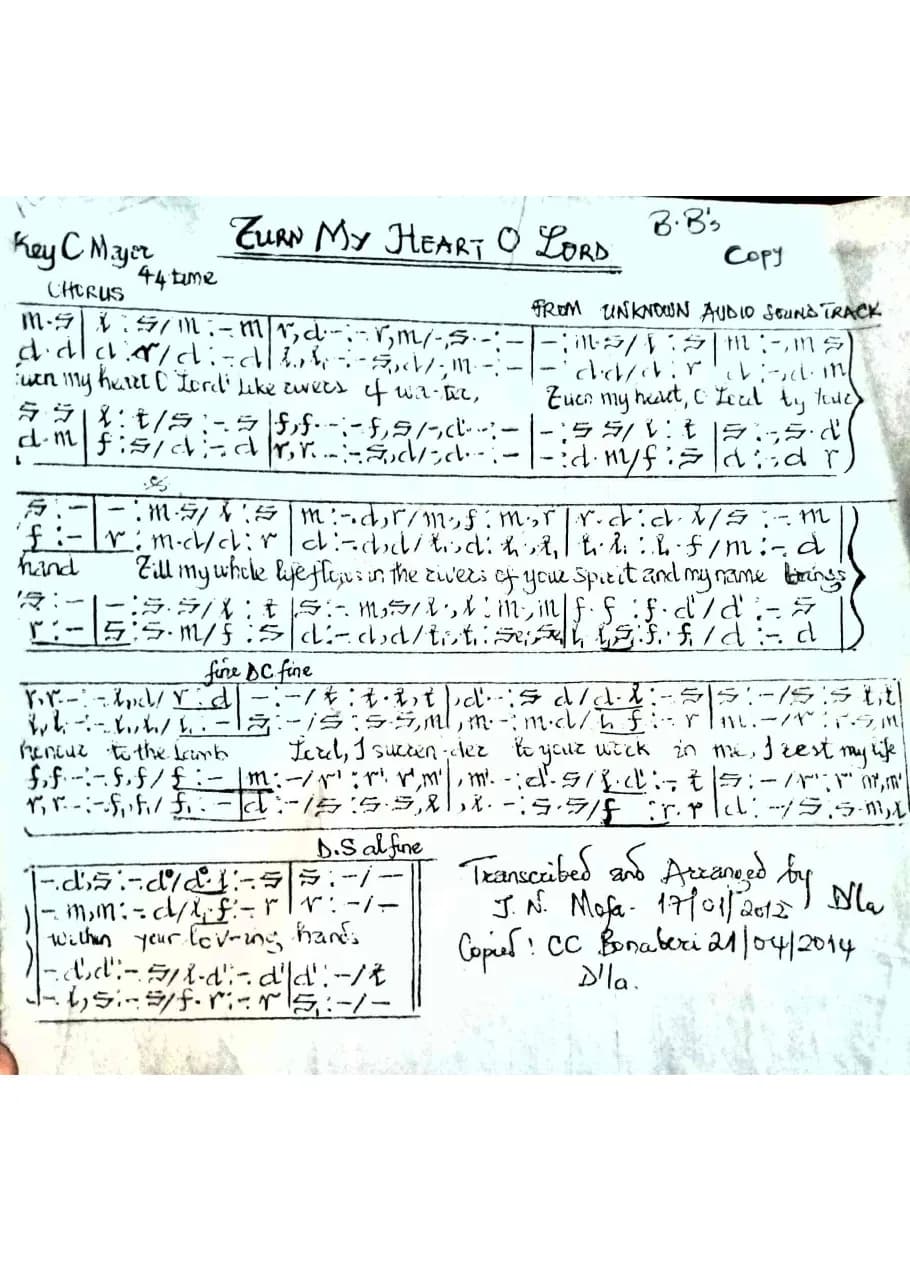 Turn My Heart O Lord — first page