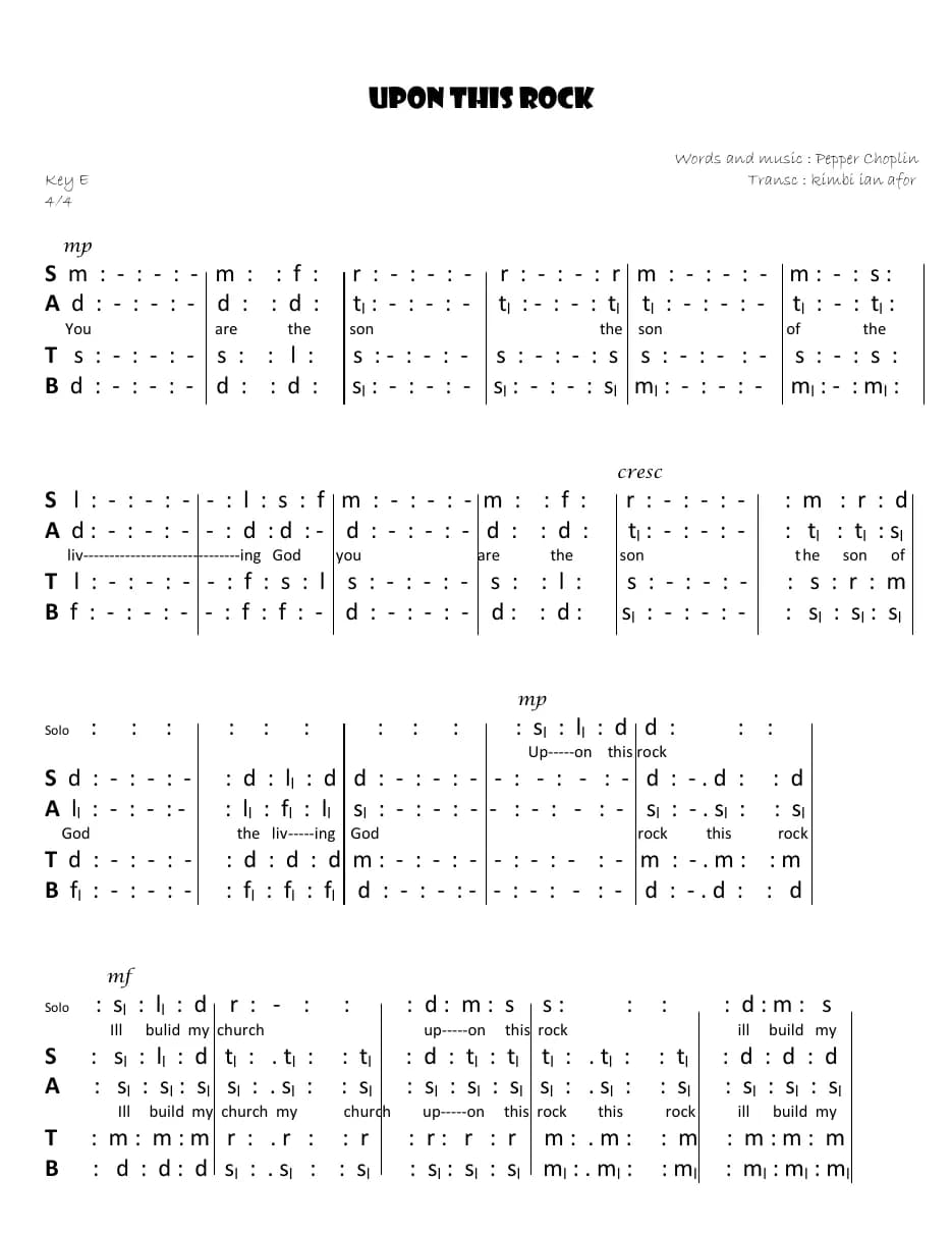Upon This Rock — first page