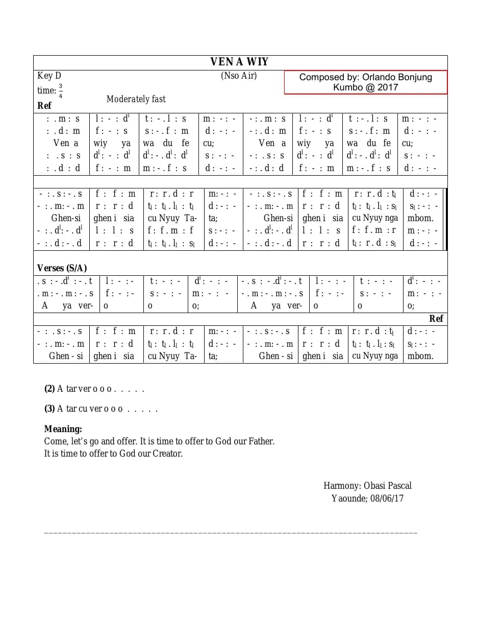 Ven a Wiy — first page