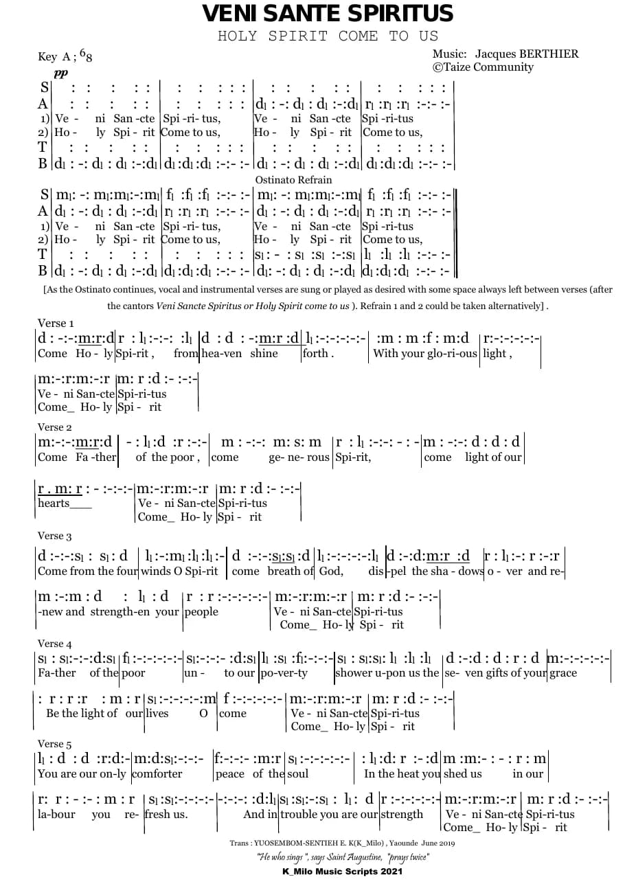 Veni Sancte Spiritus V — first page