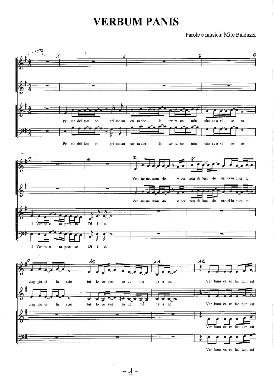 Verbum Panis - Voci Parole E Musica Mite Balduzzi — first page
