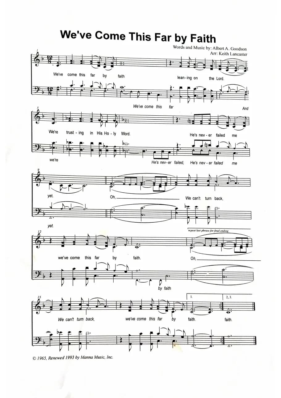 We've Come This Far — first page