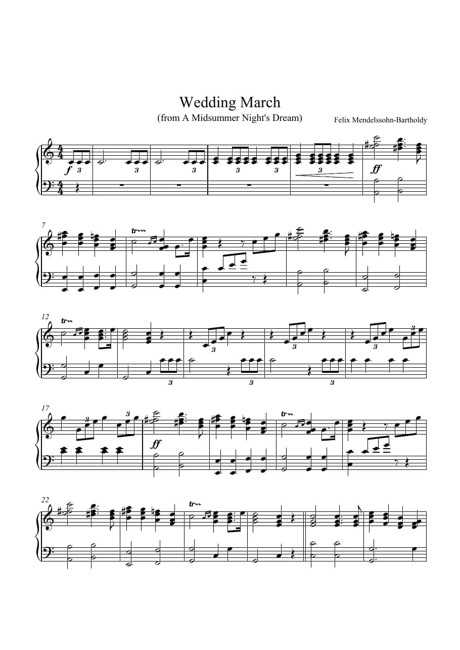 Wedding - March — first page