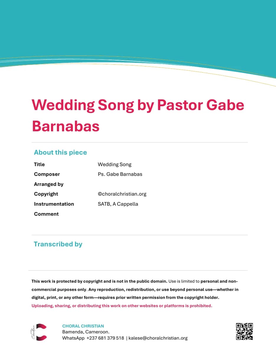 Wedding Song — first page