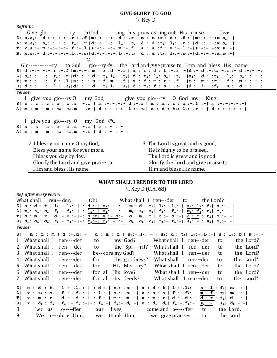 What Shall I Render to the Lord — first page
