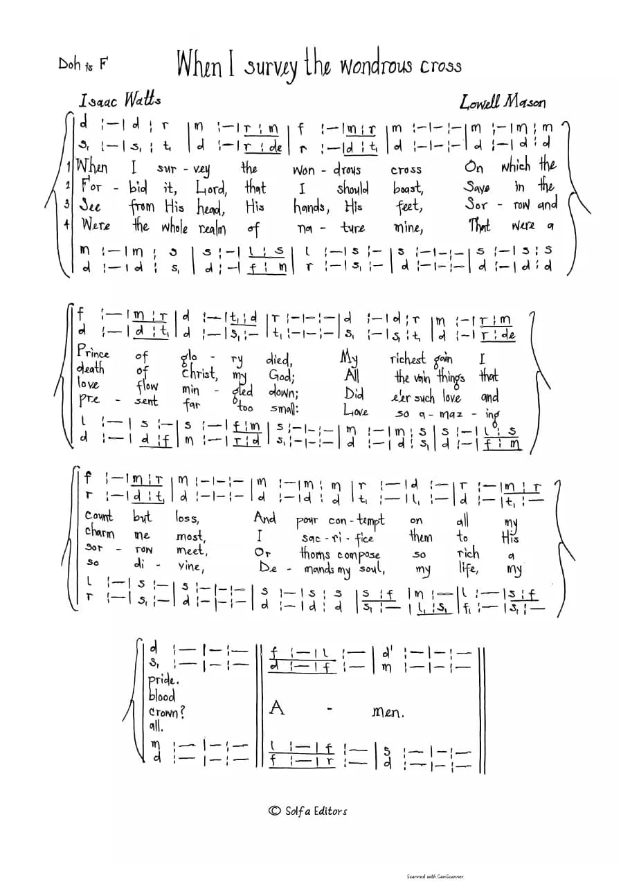 When I Survey — first page