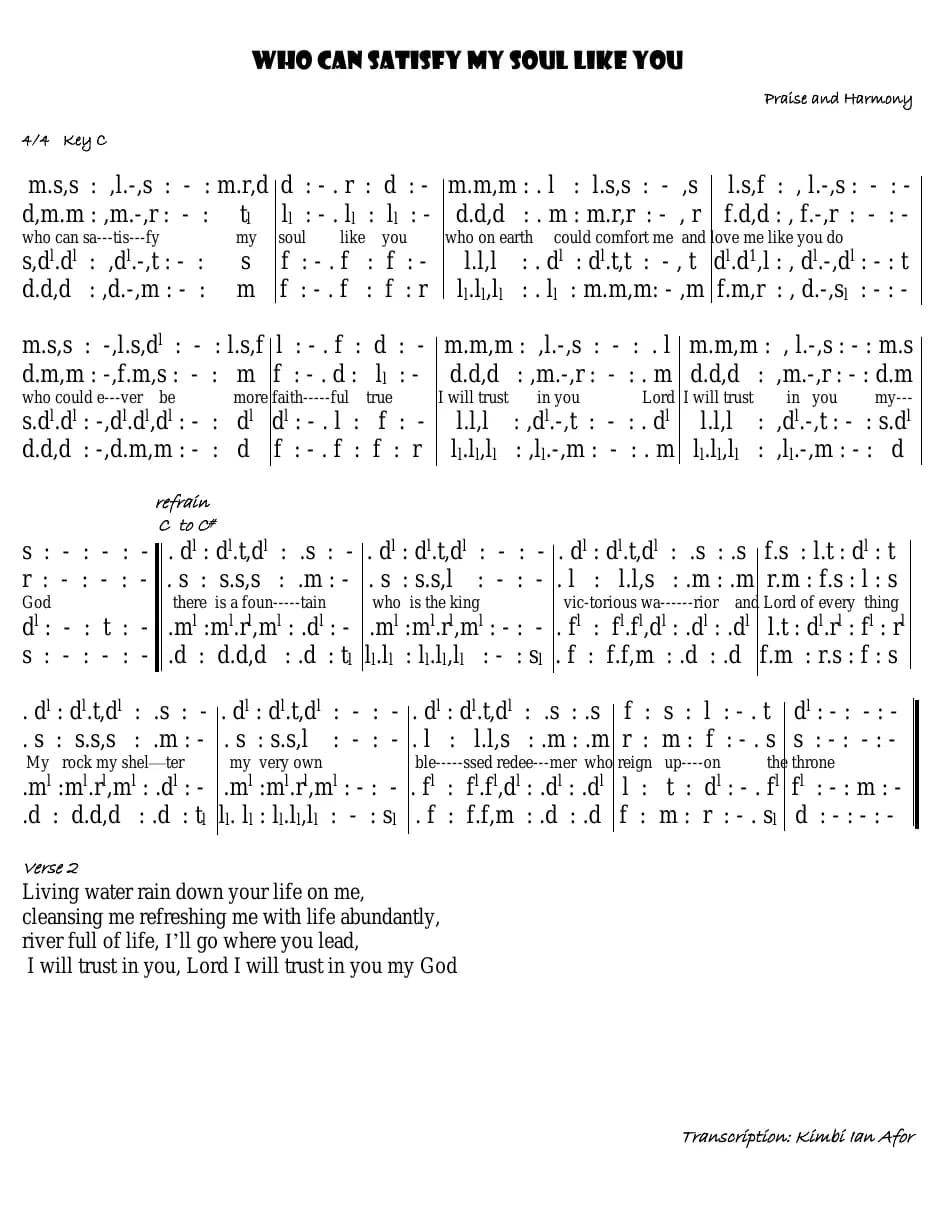Who Can Satisfy My Soul — first page