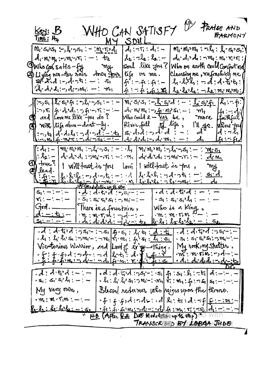 Who Can Satisfy My Soul — first page