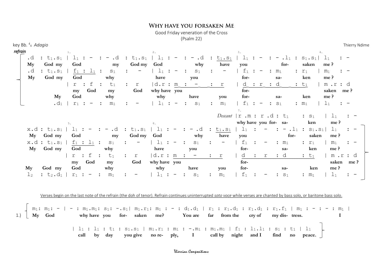 Why Have You Forsaken Me — first page