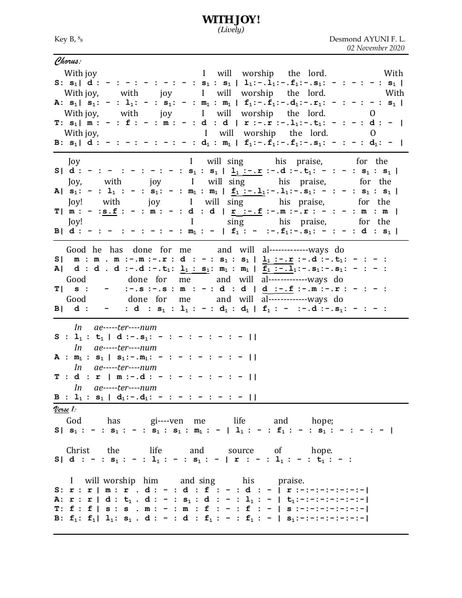 With Joy — first page