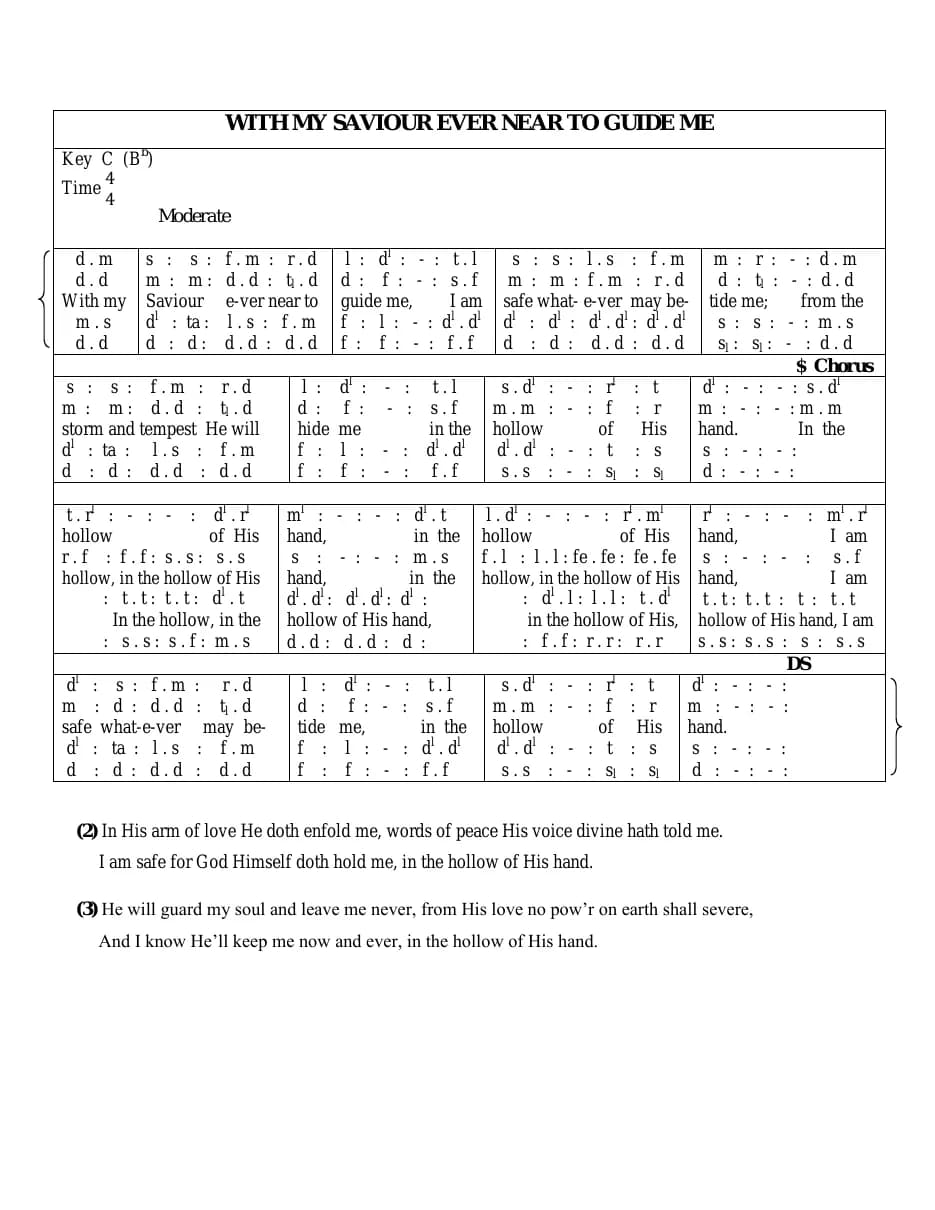 With My Saviiour Ever Near to Guide Me — first page