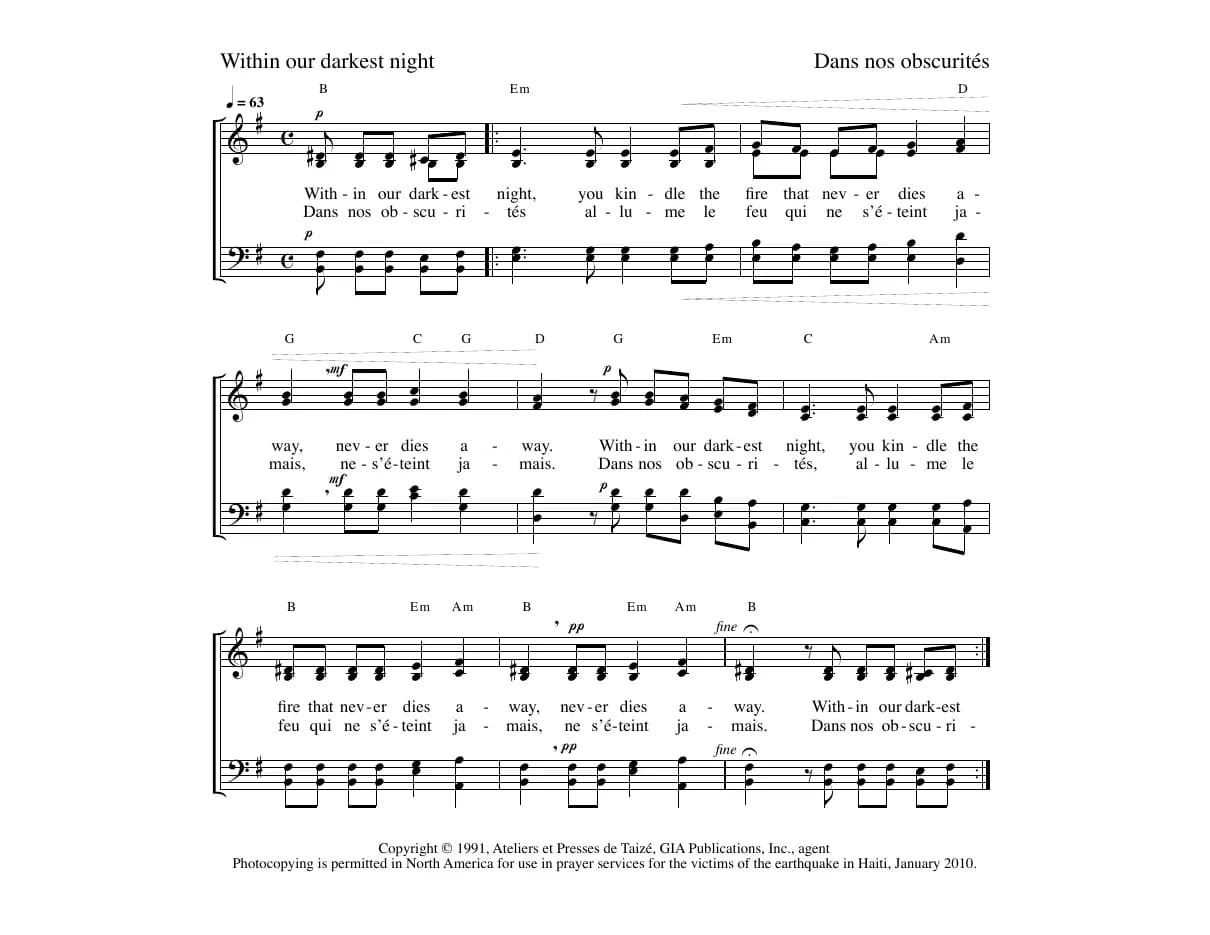 Within Our Darkest Night - Dans Nos Obscurités — first page