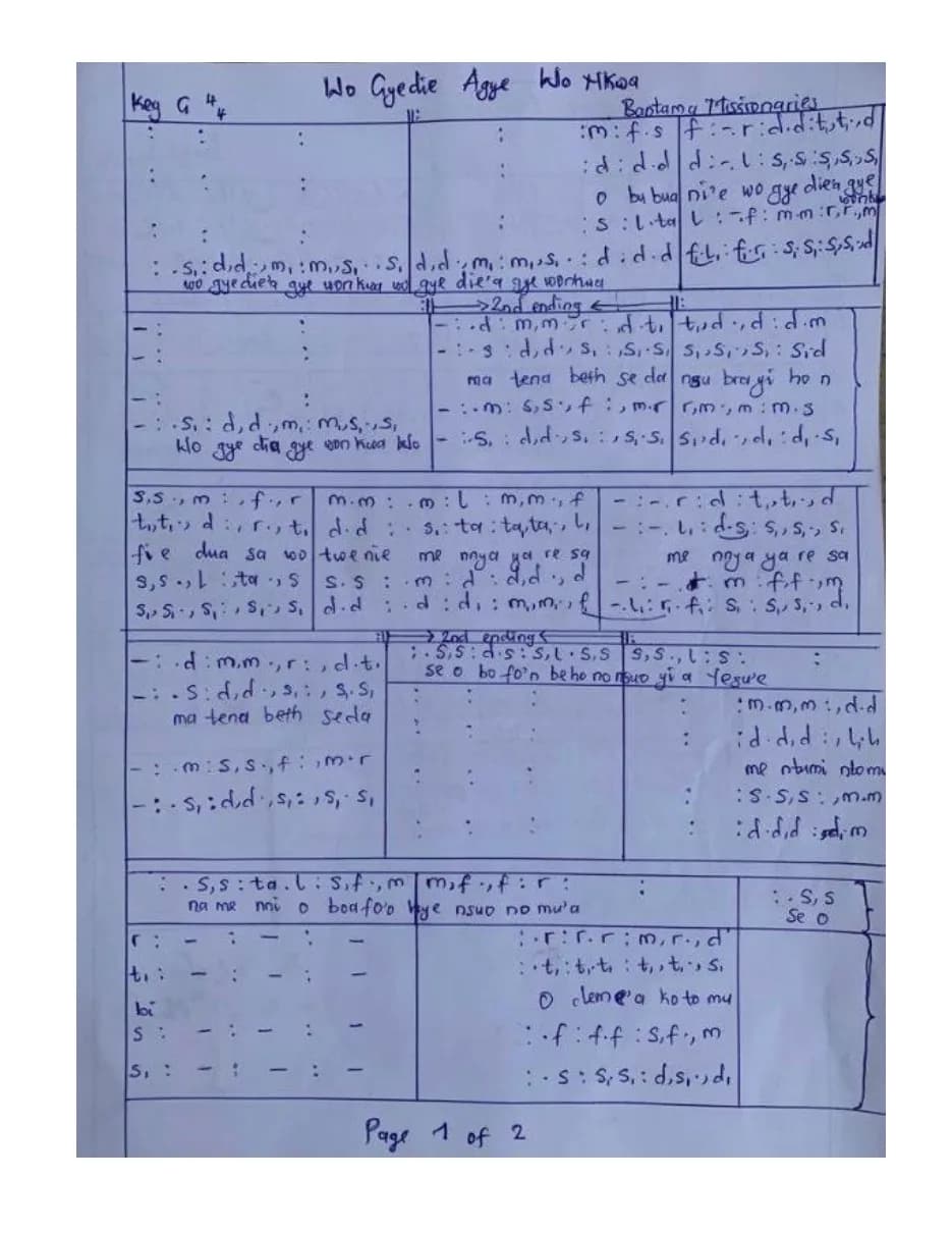 Wo Gyedie O — first page