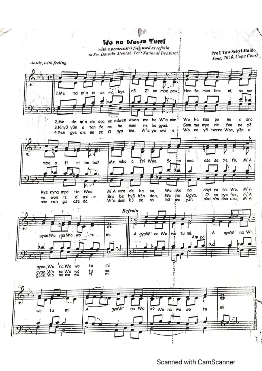Wo Na Wowo Tumi — first page