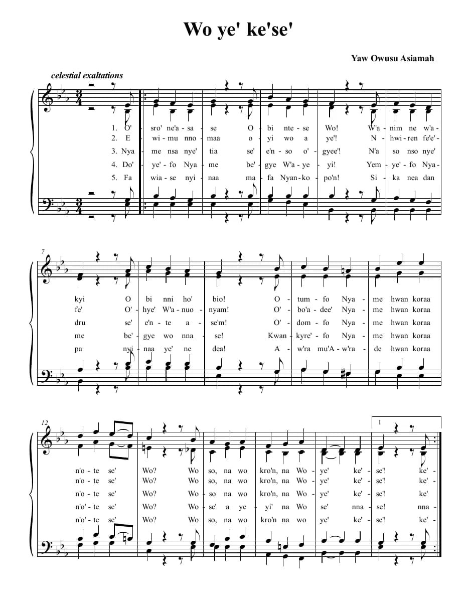 Wo Ye' Ke' Se' — first page