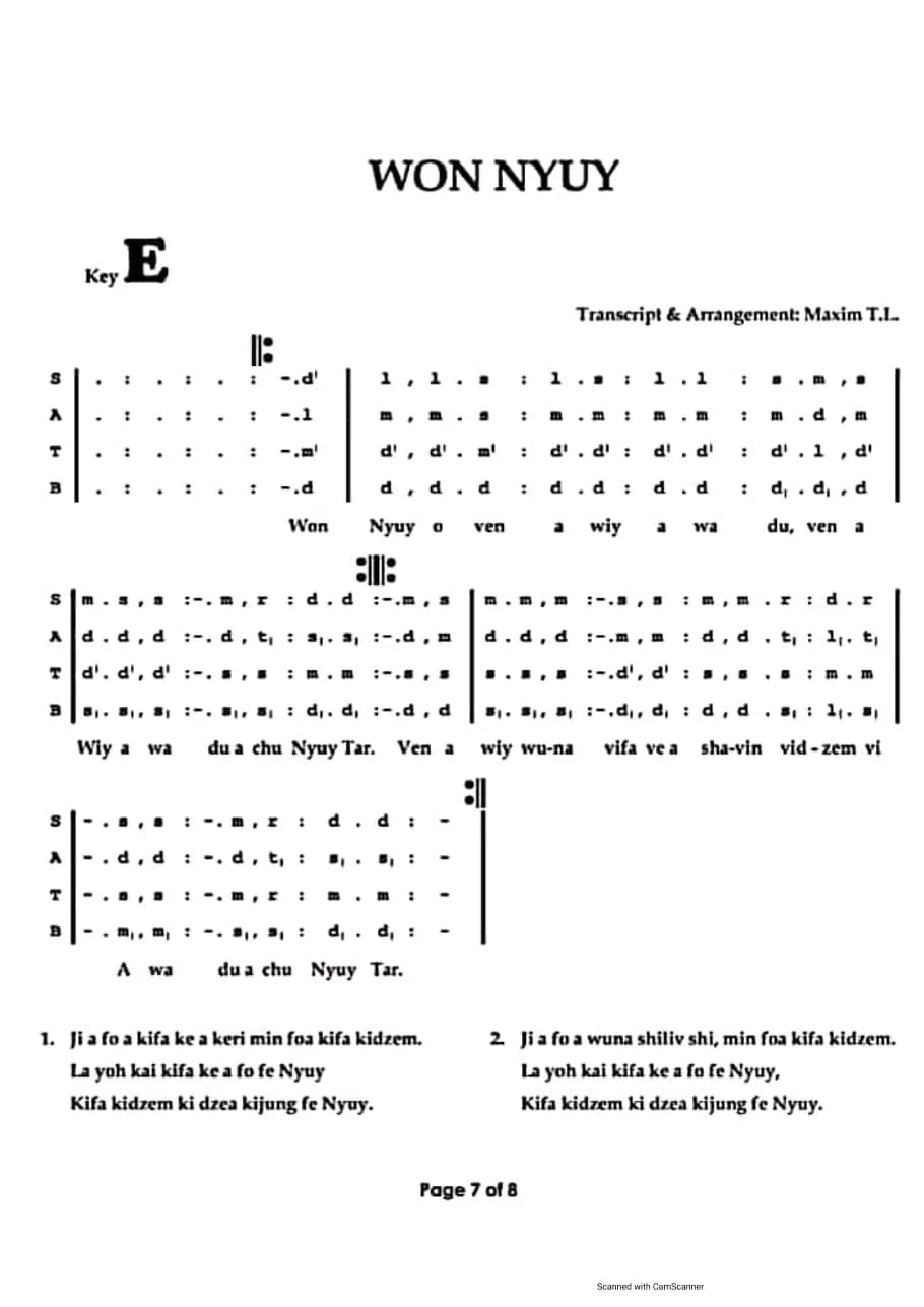 Won Nyuy — first page