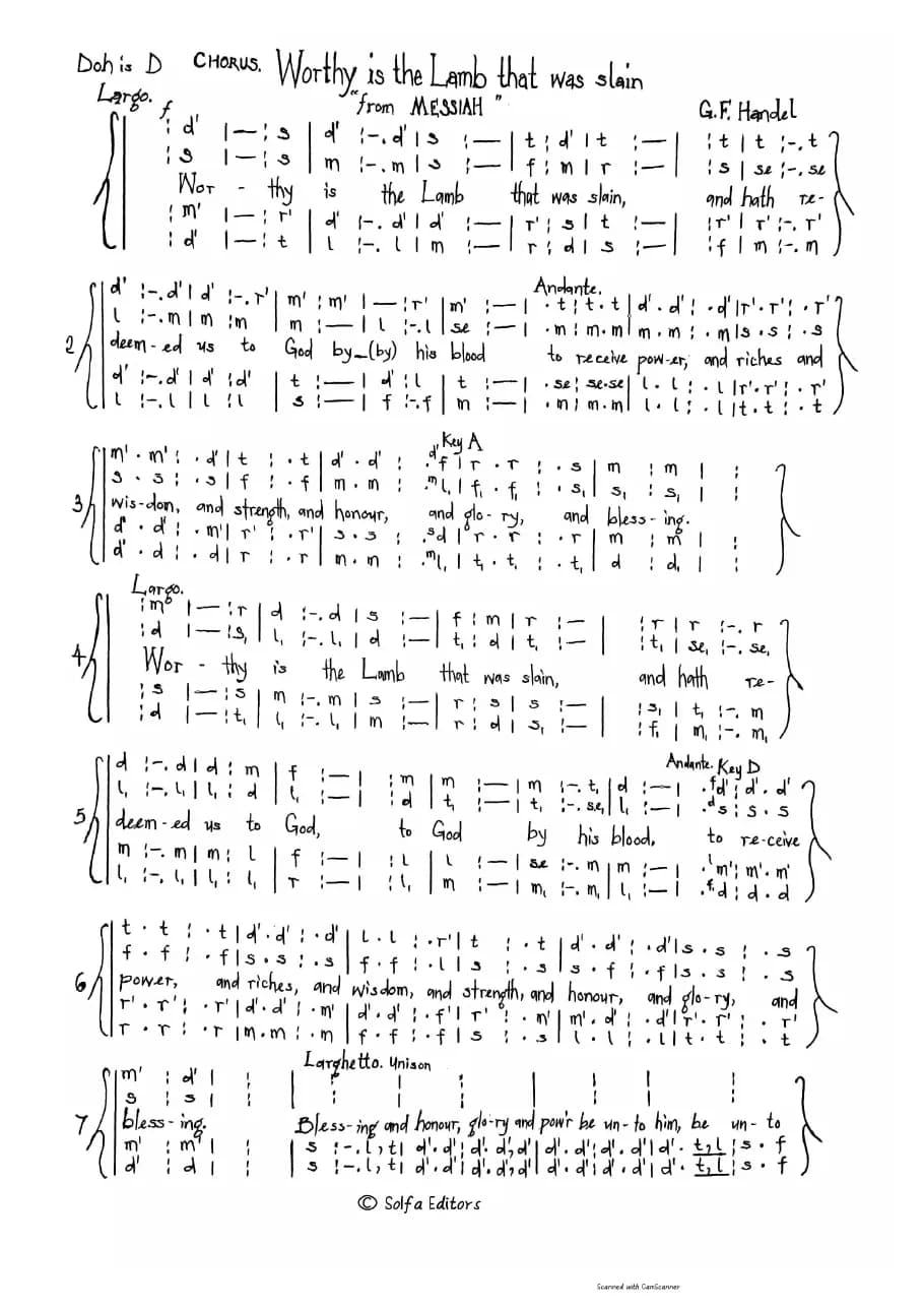 Worthy Is the Lamb - Messiah — first page