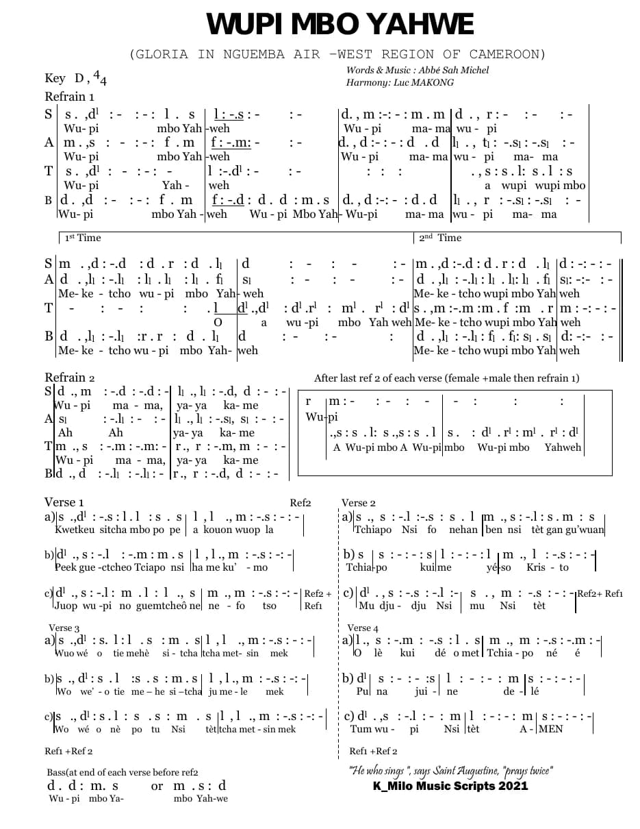 Wupi Mbo Yahwe — first page