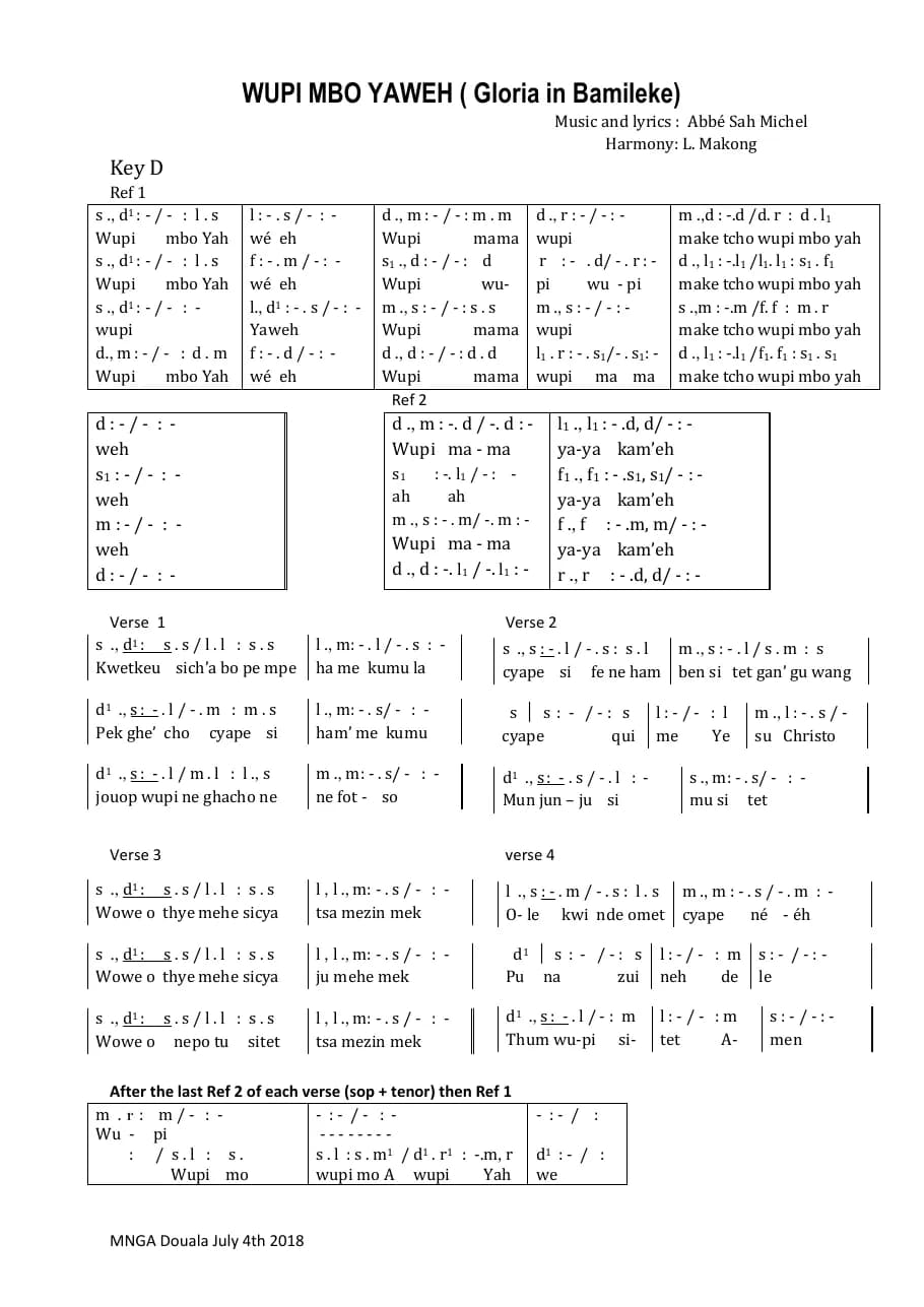 Wupi Mbo Yaweh — first page