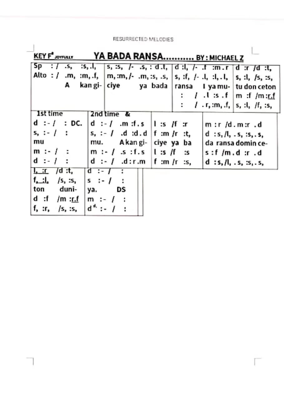 Yaba Da — first page