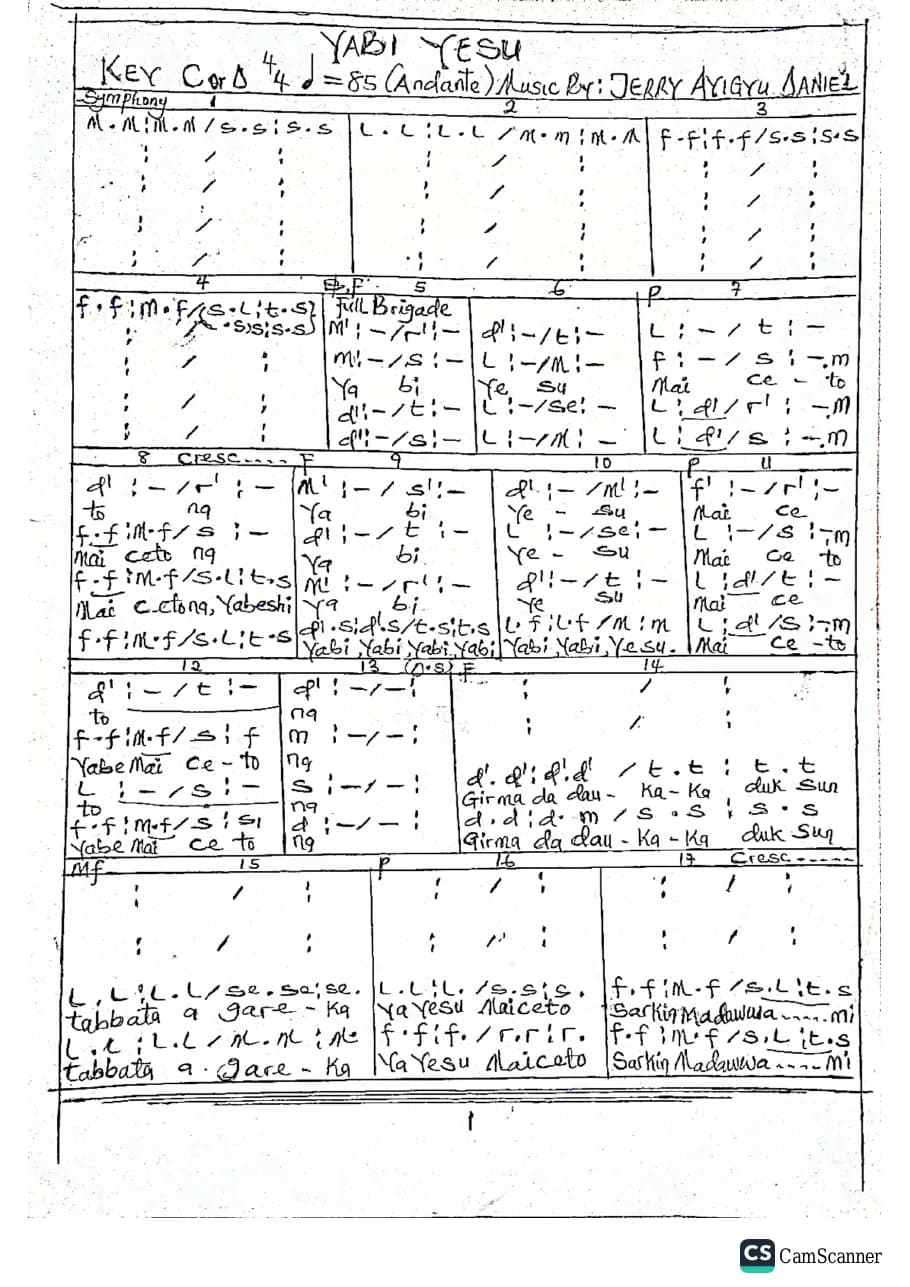 Yabi Yesu — first page