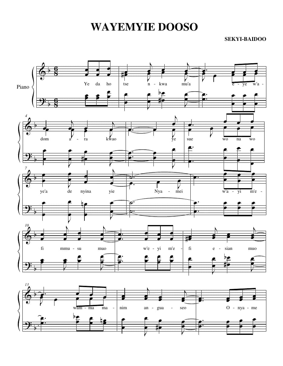 Yeda Ho Te Nkwa Mu — first page