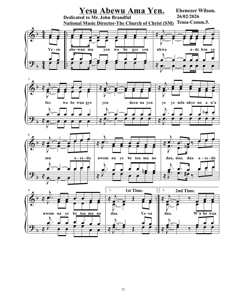 Yesu Abewu Ama Yen — first page