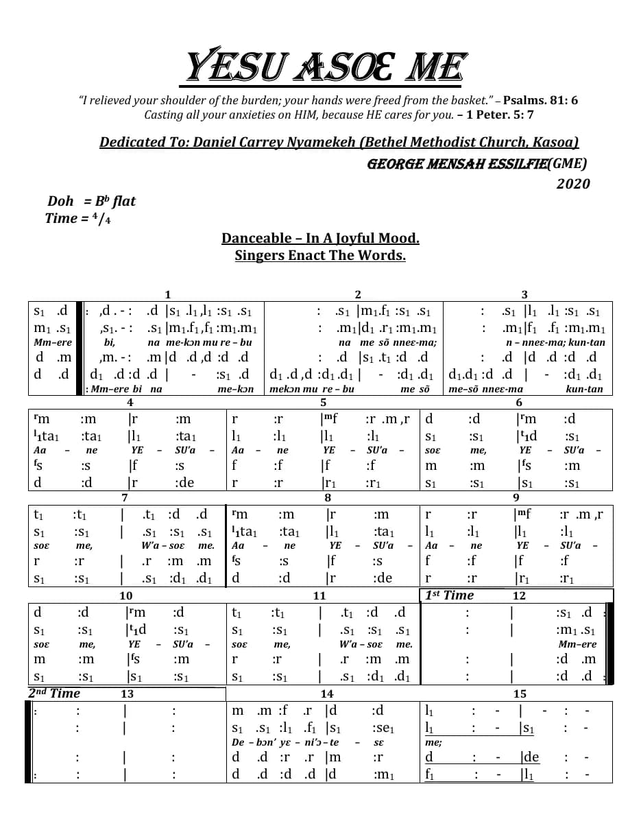 Yesu Asoe Me — first page
