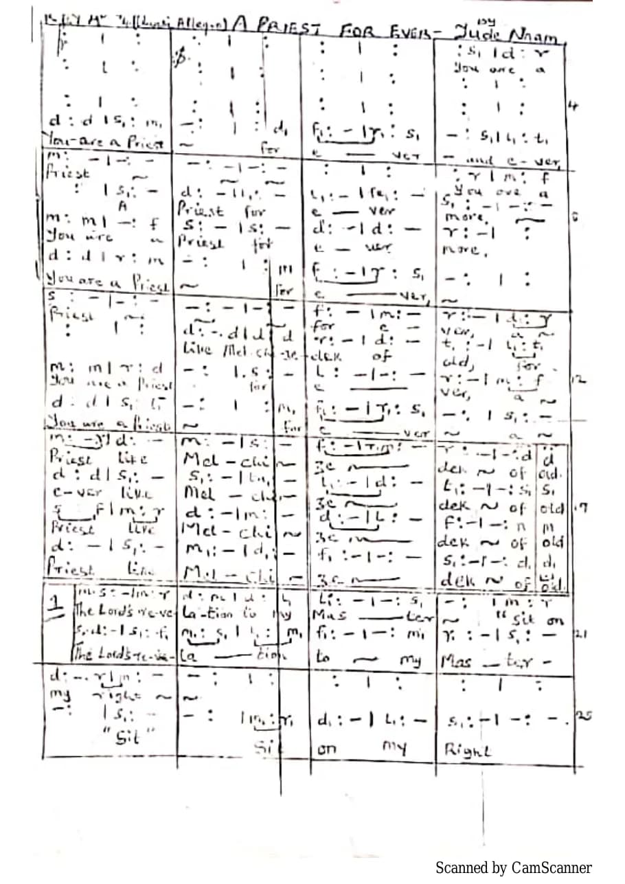 You Are a Priest Forever — first page